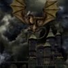 DRAGON'S LAIR 24" x 42" Dragon's Castle CD2995-Black from Timeless Treasures by the panel