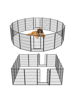 Barebones 16-Panel Portable Dog Playpen, Heavy-Duty Metal Pet Fence with Doors for Indoor and Outdoor Use, 40" High