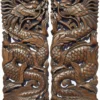 Chinese Dragon Wood Carved Wall Art Panels. Unique Asian Home Decor. 17.5”x7.5”x1" Each, Set of 2 pcs. Available Color Options
