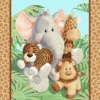 Fabric Traditions Jungle Babies Panel 3494 36”x43” panel